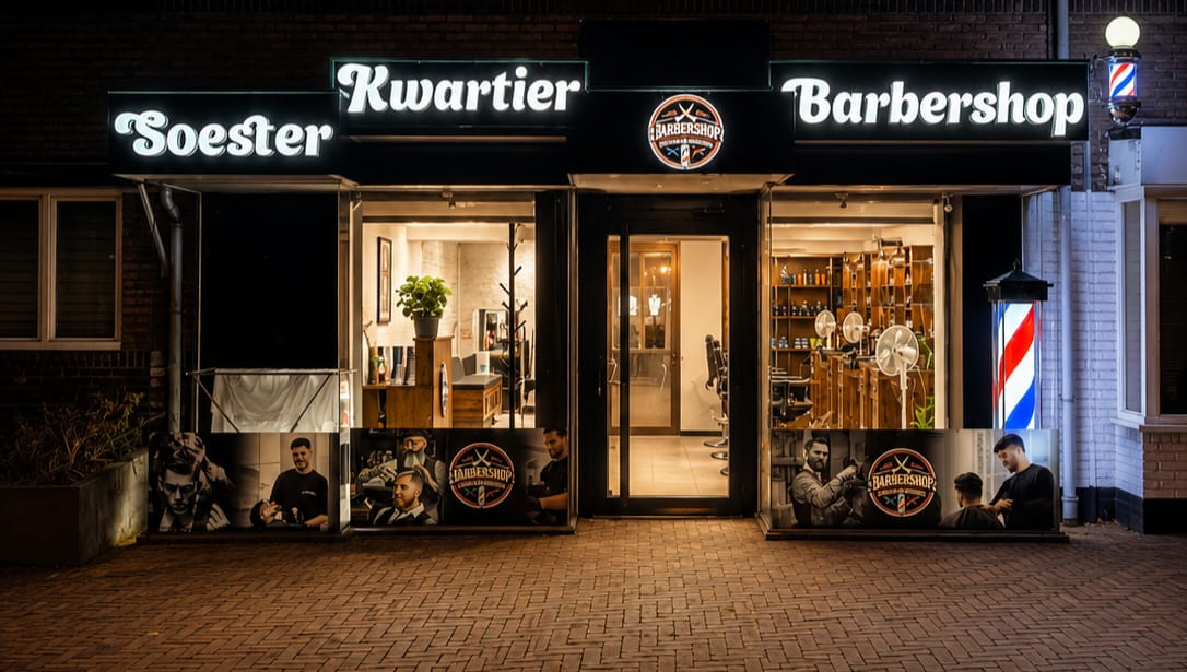 Voorgevel van Barbershop Soesterkwartier in het Soesterkwartier, Amersfoort